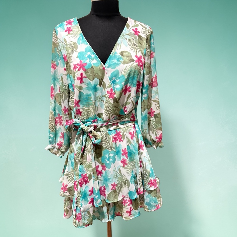 Cato women's Floral ruffled romper size 12